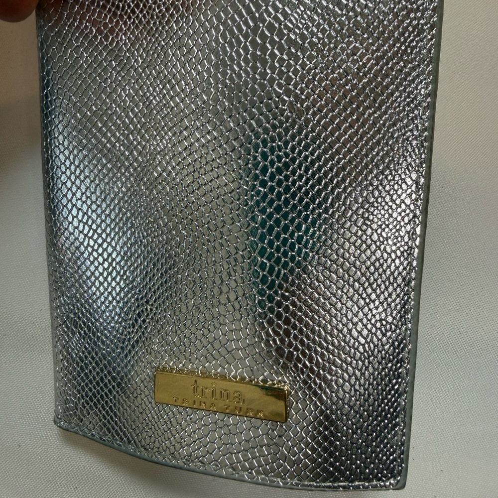 Trina Turk Metallic Silver Passport Holder Travel Wallet